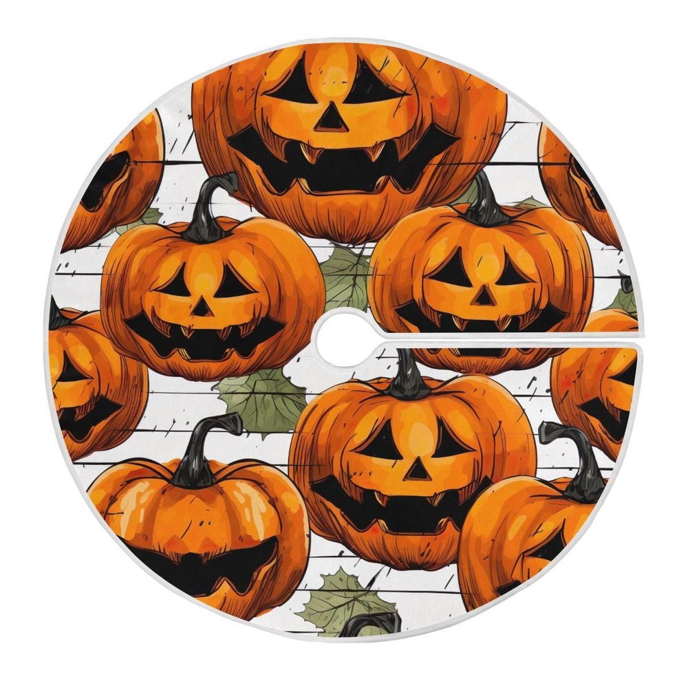 Halloween Pumpkin Vintage Tree Skirt, 120 cm