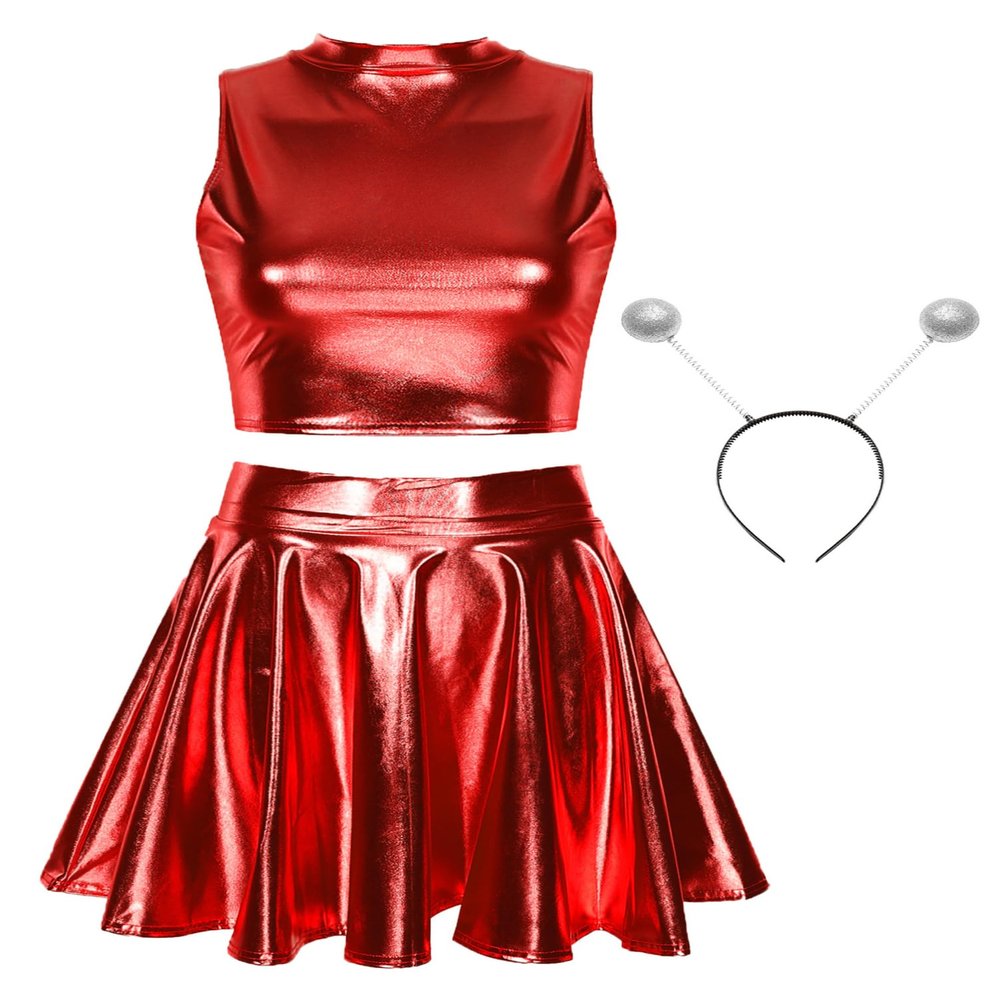 Aislor Women's Alien Space Girl Costume, Red, XL