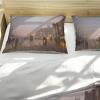 DINGSION John Atkinson Grimshaw Style 3-Piece Duvet Cover Set, The Broomielaw Glasgow, 135 x 200 cm view 4