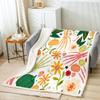 Kids Cartoon Soft Throw Blanket 90 x 90 in, Happy Halloween Skeleton Design, Orange, White and Green view 2