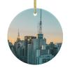 City in the Sunset Print Christmas Ornament view 1