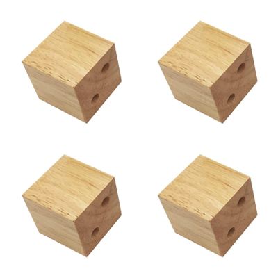 4-Piece Solid Oak Furniture Legs, 2 x 2 x 2 in
