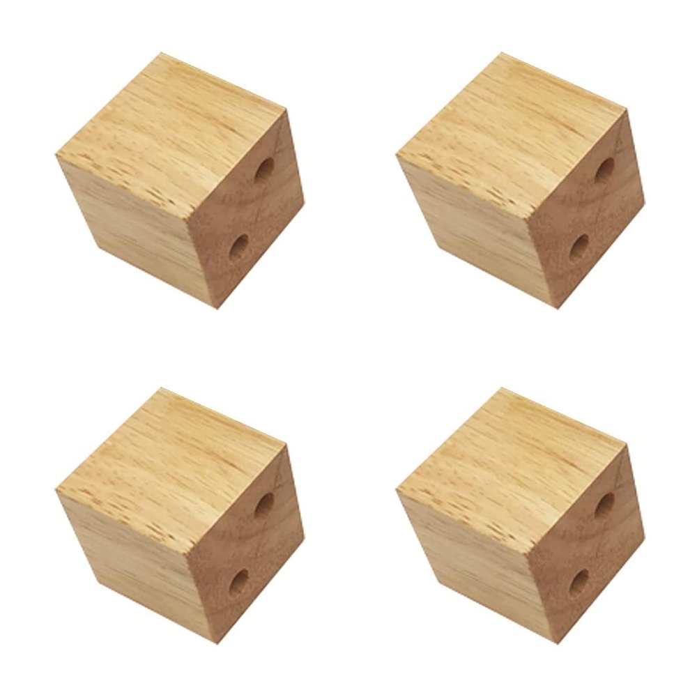 4-Piece Solid Oak Furniture Legs, 2 x 2 x 2 in