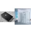 Vulcano Line Extra Slim Black Shower Tray 90 x 165 cm + Shower Enclosure 90 x 165 cm, 200 cm High view 1