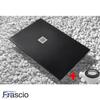 Vulcano Line Extra Slim Black Shower Tray 90 x 165 cm + Shower Enclosure 90 x 165 cm, 200 cm High view 3