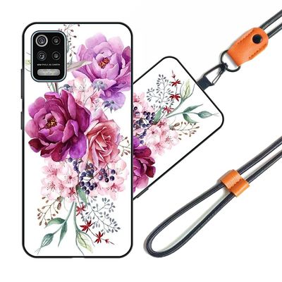 JEZSTHAI Case Compatible with LG K62, Slim Patterned Silicone Case with Detachable Neck Strap, A02