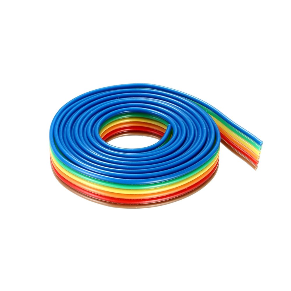 DMiotech 6-Pin IDC Rainbow Ribbon Cable, 39.4 in, 1.27 mm Pitch