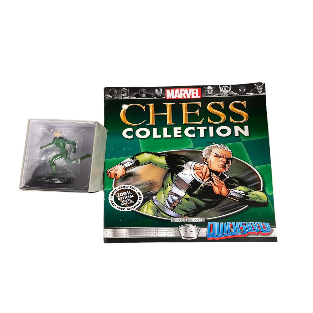 Eaglemoss Marvel Chess Collection Quicksilver Hand-Molded Lead-Free Metallic Resin Pawn with Story Recap Magazine