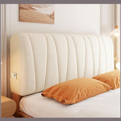 Universal Stretch Velvet Headboard Cover, Milk White, 200c