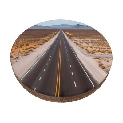 Freeway Highway Road in the Desert Round Bar Stool Cover