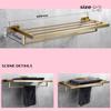 Gold Bathroom Hardware Set, Wall-Mounted Toilet Paper Holder, Towel Ring, Robe Hook, Stainless Steel Accessory Set view 3