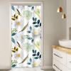 Ruelvth Small Shower Curtain Set, Watercolor Daisies, White and Blue, with Hooks, 91.4 x 183.9 cm view 2