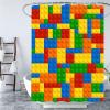 Anti-Mold 3D Shower Curtain, 90 x 220 cm, Colorful Building Blocks view 1