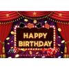 Ttincceer Happy Birthday Photography Backdrop, 150 x 100 cm, Red Casino Poker Dice, Gold Coins and Stars view 3
