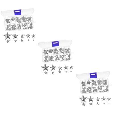 EXCEART 3 Sets Quick-Install Spike Studs for Hats and Bags, Star Stud Making Set, 150 Pieces × 3