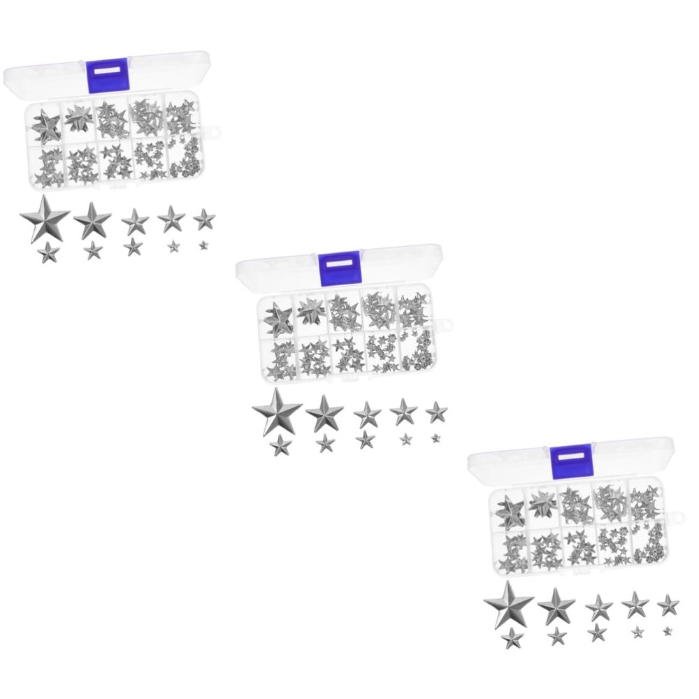 EXCEART 3 Sets Quick-Install Spike Studs for Hats and Bags, Star Stud Making Set, 150 Pieces × 3