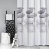 KEPPD Zen Decor Shower Curtain, Gray and White Stone, Waterproof Fabric, 180 x 220 cm view 1