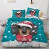 ROUSKI Dachshund Duvet Cover Set 135 x 200 cm, 2-Piece, 100% Microfiber, Reversible 3D Design, Zipper, with 80 x 80 cm Pillowcase view 1