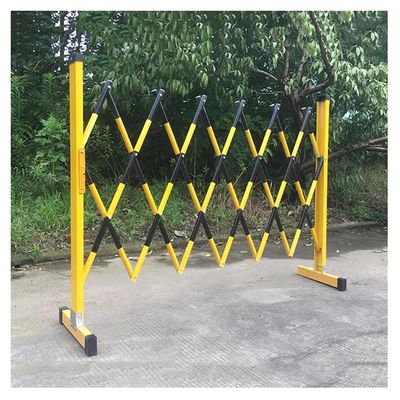 WUZM Retractable Portable Safety Barrier, Steel Scissor Gate Fence for Driveways and Construction, Yellow/Black, 1.2 x 5 m