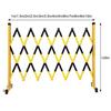WUZM Retractable Portable Safety Barrier, Steel Scissor Gate Fence for Driveways and Construction, Yellow/Black, 1.2 x 5 m view 2