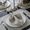 Varvara Home 4 Linen Napkins & 4 Placemats, Hemstitch, Beige, Farmhouse Style, 8-Piece Set view 2