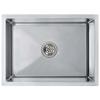 Handmade Stainless Steel Kitchen Sink with Strainer, Silver view 2