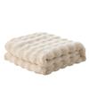 Fudaiki Faux Fur Plaid Sherpa Fleece Throw Blanket, Beige, 70 x 100 cm view 1