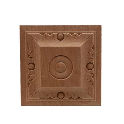 Vintage Flower Wood Appliques, 2-Piece Set, 5 x 5 cm