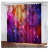 3D Galaxy Space Universe Blackout Curtains, 2-Piece Set, Color 14, Grommet Top view 2