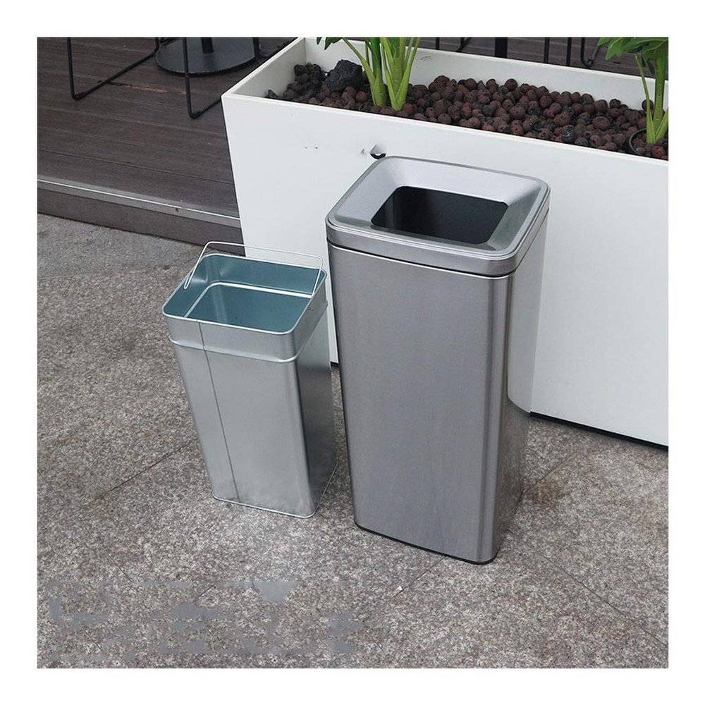 12L Stainless Steel Windproof Ashtray Trash Can, Indoor/Outdoor, Color D