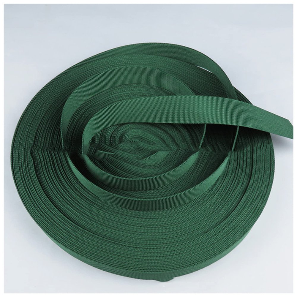 DUnLap 5 m Webbing, 1 mm Thick, 20/25/32/38/50 mm, Grass Green, 25 mm