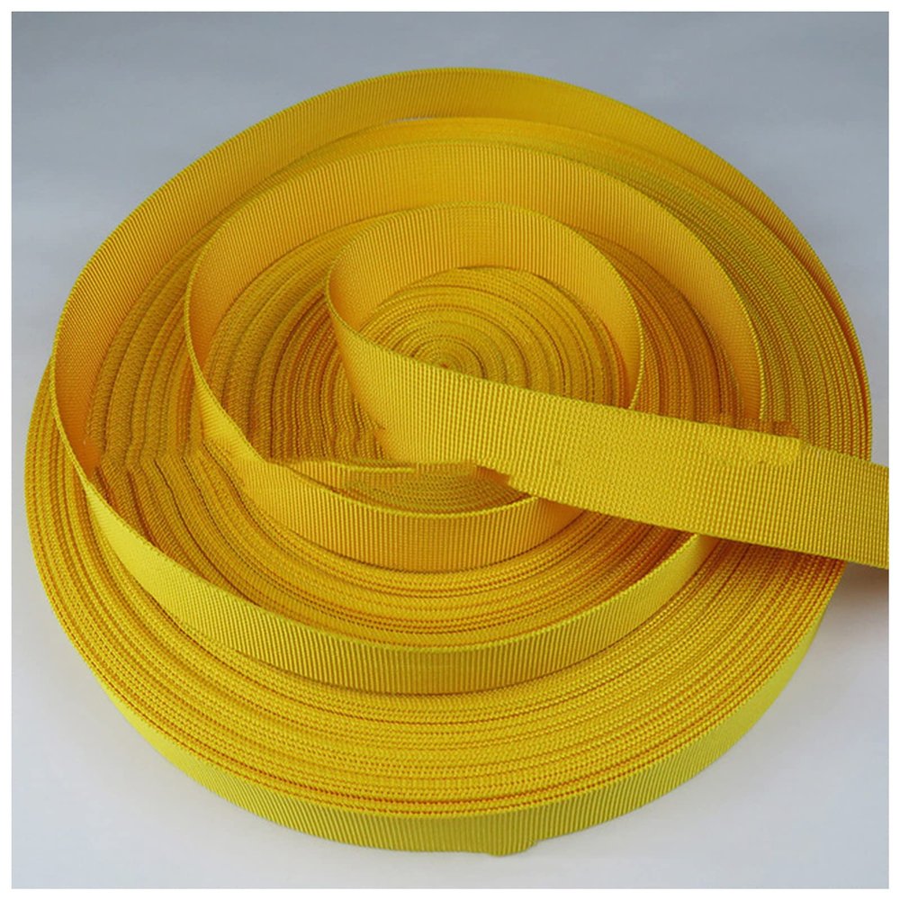 DUnLap Cotton Webbing, 5 m, 50 mm Wide, 1 mm Thick, Yellow