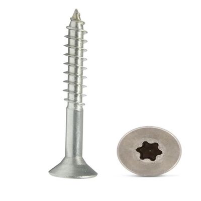 Zapados A2 Stainless Steel Wood Screws, Torx TX, Countersunk, Partial Thread, 4 x 30/20 mm, 100-Pack