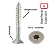 Zapados A2 Stainless Steel Wood Screws, Torx TX, Countersunk, Partial Thread, 4 x 30/20 mm, 100-Pack view 2