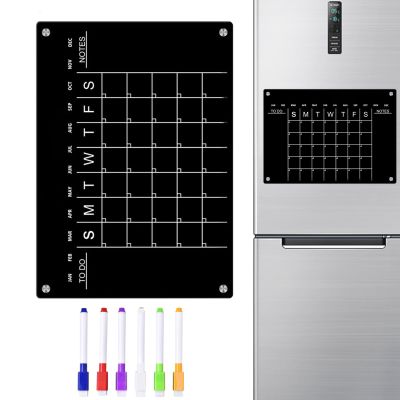 Niktule Refrigerator Meal Planning Board, Reusable Acrylic Weekly Planner Set