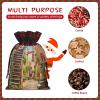 LAMAME Italy Tuscany Printed Christmas Drawstring Gift Bags with Kraft Tags view 4