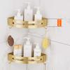 Bathroom Hardware Set, Brushed Gold, Corner Shelf, Towel Bars, Paper Holder, Toilet Brush Holder & Hooks view 4