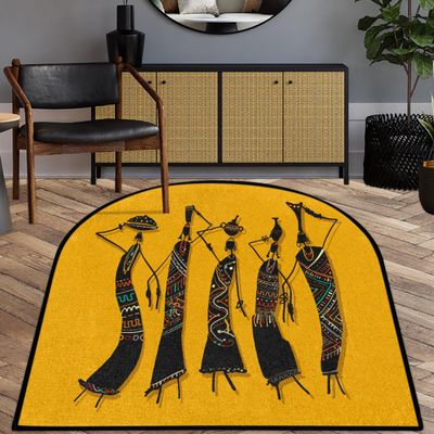 TropicalLife African Women Area Rug, 80 x 120 cm, African Design Non-Slip Floor Mat