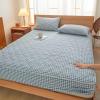YUDEYU Quilted Fitted Sheet, Washed Cotton, Non-Slip, Wrinkle-Resistant Mattress Protector, G01, 200 x 200 cm + 28 cm view 1