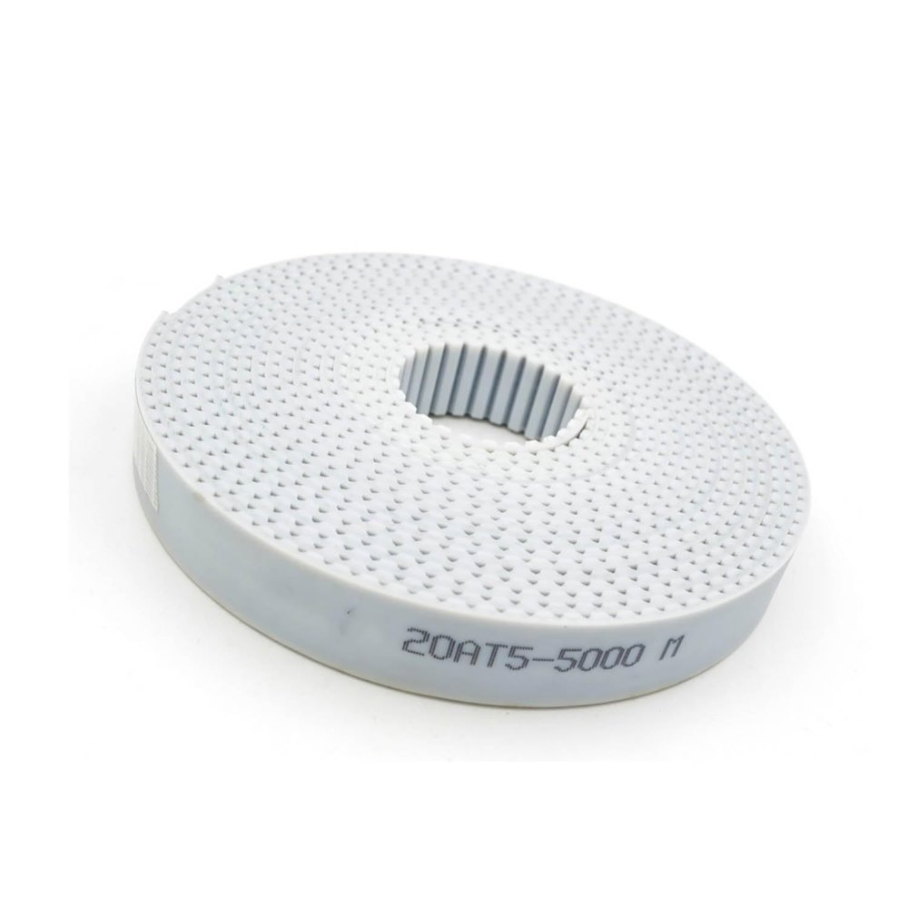 Xuulan Open-Ended AT5 Timing Belt, 10/15/20/25/30 mm Wide, Polyurethane Steel-Reinforced PU AT5 Belt for 3D Printer Pulleys, 50 m, White, 25 mm