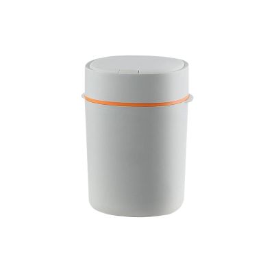 HASMI Creative Push-Lid Trash Can, Gray