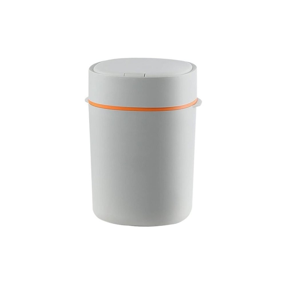 HASMI Creative Push-Lid Trash Can, Gray