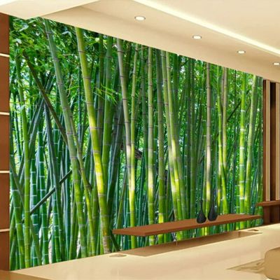 HAN MAN XIU 3D Self-Adhesive PVC Bamboo Forest Wall Mural