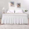 RAAMKA Thick Wraparound Bed Skirt with Ruffles and Strong Elastic Straps, Fade- and Wrinkle-Resistant, 15 in High, Full 120 x 200 x 38 cm, Lilac view 2