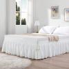 RAAMKA Thick Wraparound Bed Skirt with Ruffles and Strong Elastic Straps, Fade- and Wrinkle-Resistant, 15 in High, Full 120 x 200 x 38 cm, Lilac view 3