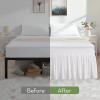RAAMKA Thick Wraparound Bed Skirt with Ruffles and Strong Elastic Straps, Fade- and Wrinkle-Resistant, 15 in High, Full 120 x 200 x 38 cm, Lilac view 4