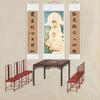 ETomey Chinese Silk Wall Hanging with Calligraphy Painting view 1