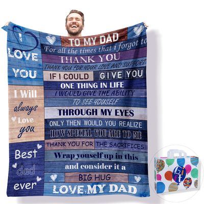 Aotximlat Blanket for Dad from Daughter, “To My Father” Throw Blanket, Birthday or Father’s Day Gift, 50 x 60 in