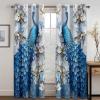 GELOUT Vintage Peacock 3D Blackout Curtains, 214 × 264 cm, Set of 2 view 1