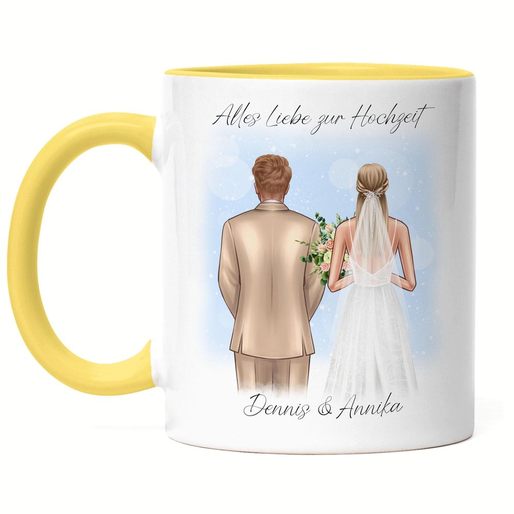 Kiddle-Design Personalized Yellow Wedding Mug with Names